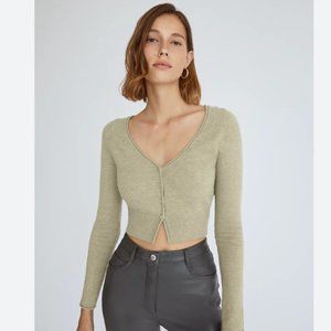 NWT Aritzia Wilfred Santorini cardigan dry basil green